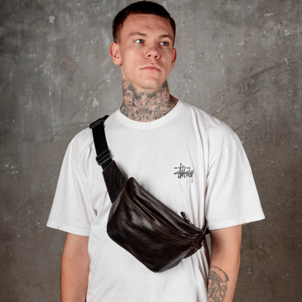 Бананка чоловіча, шкіряна сумка на пояс - Зображення 9