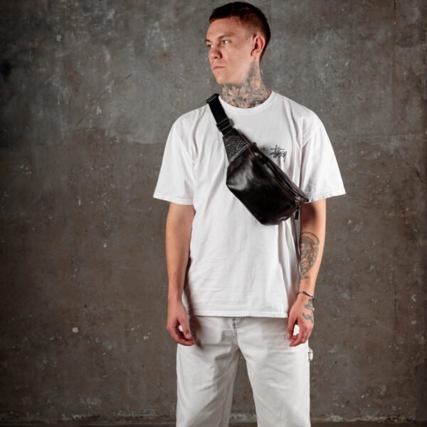 Бананка чоловіча, шкіряна сумка на пояс - Зображення 10