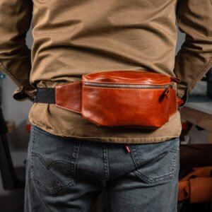 Бананка чоловіча, шкіряна сумка на пояс