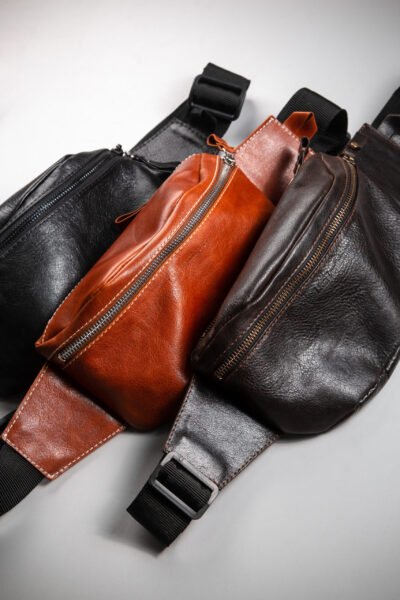 Бананка чоловіча, шкіряна сумка на пояс - Зображення 4