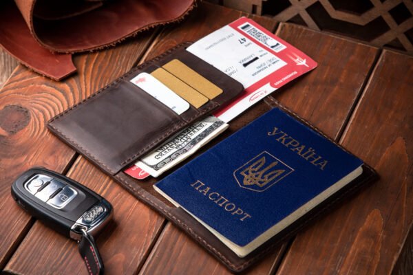 Обкладинка для паспорта, шкіряна обкладинка на закордонний паспорт з картхолдером - Зображення 3