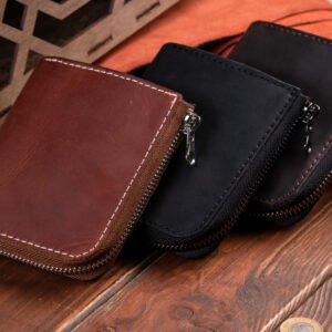 Гаманець шкіряний на блискавці L-Zipper