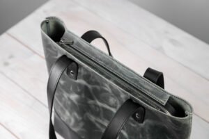 Шкіряна сумка Шопер з блискавкою