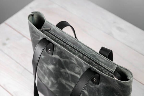 Шкіряна сумка Шопер з блискавкою