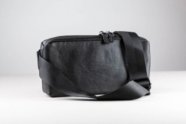 Барсетка шкіряна, чоловіча сумка через плече Sling чорна - Зображення 2