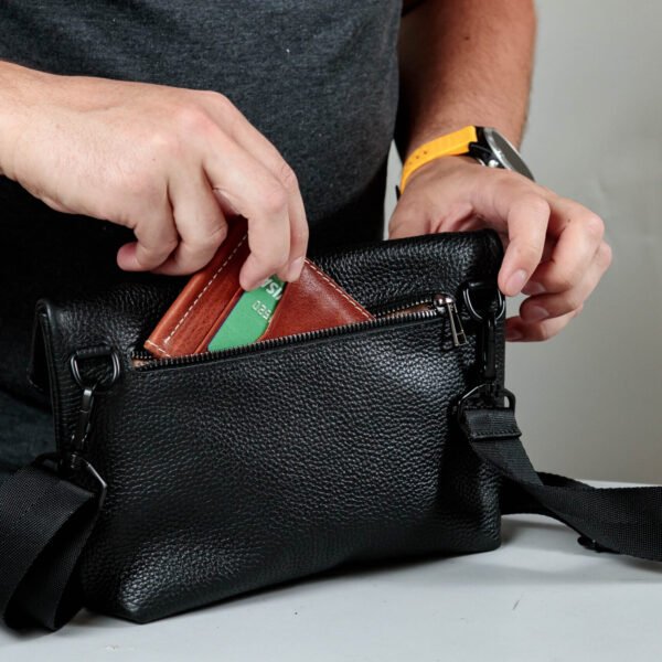 Шкіряна чоловіча сумка через плече Fold - Зображення 4