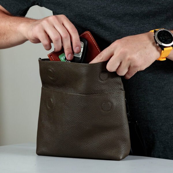 Шкіряна чоловіча сумка через плече Fold - Зображення 8