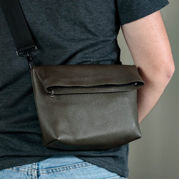 Шкіряна чоловіча сумка через плече Fold - Зображення 5