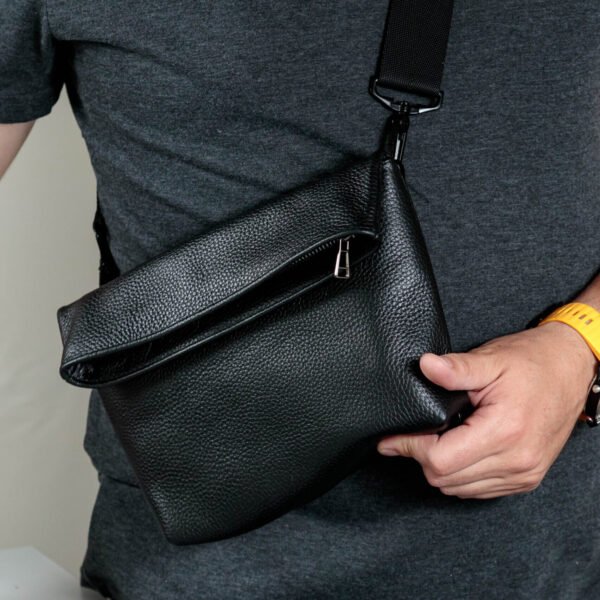 Шкіряна чоловіча сумка через плече Fold - Зображення 7
