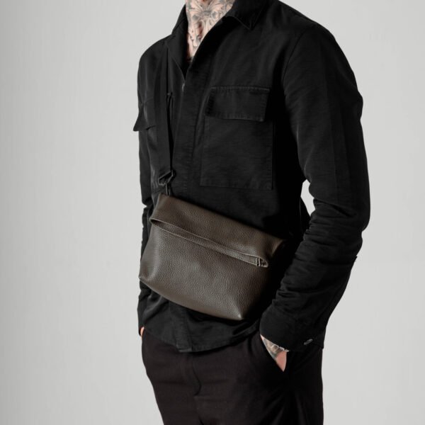 Шкіряна чоловіча сумка через плече Fold - Зображення 12