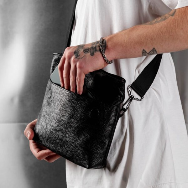 Шкіряна чоловіча сумка через плече Fold - Зображення 13