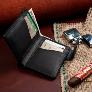 Байкерський міні гаманець з натуральної шкіри