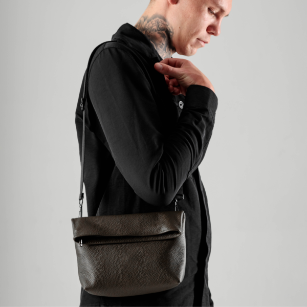 Шкіряна чоловіча сумка через плече Fold - Зображення 11